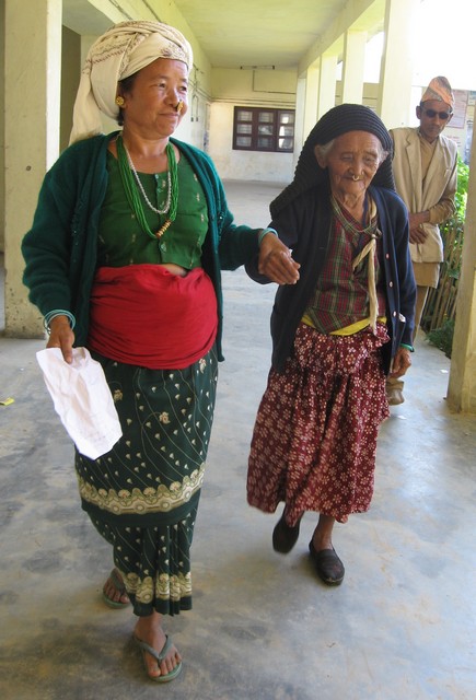 Her sight restored through a 15-minute cataract surgery costing about $50 (less than a haircut in North America), this Nepali woman can now walk on her own back to her village. Restoring someone's sight is the most cost-effective way to reduce poverty according to the WHO.