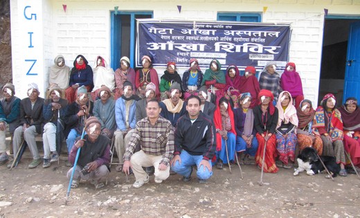 Some of the many catarct surgical patients in Nepal
