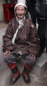 elderly man at Tibetan eye camp Seva