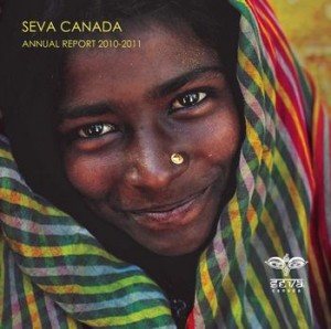 cover with Jon Kaplan image for Seva Canada Annual Report 2010 2011