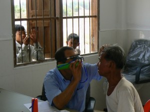One of the first patients seen at the G Adventures 20/20 Vision Centre in Cambodia