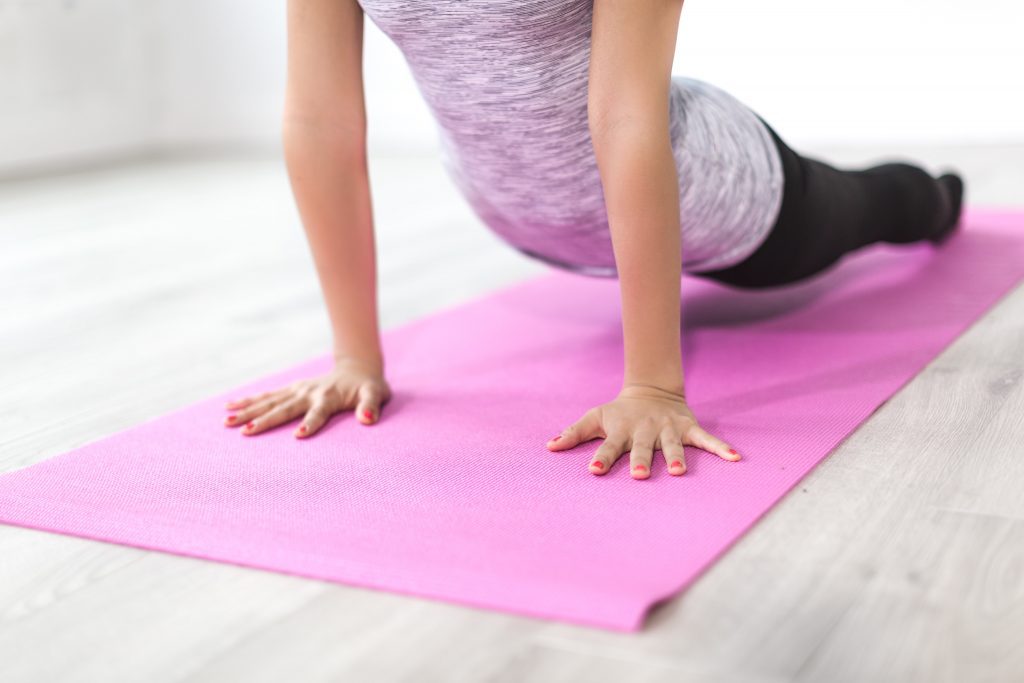 woman doing yoga